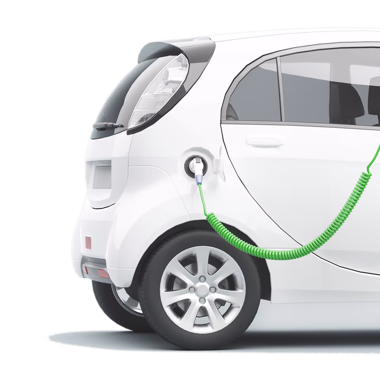 Car hooked up to EV charger